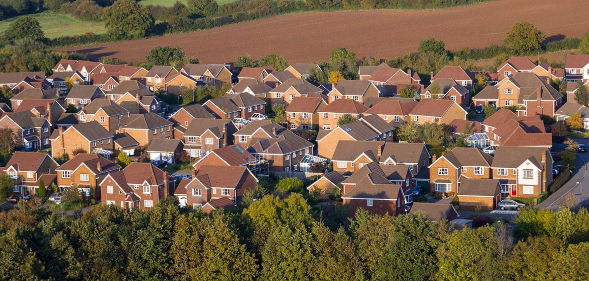 Aerial View of UK Houses